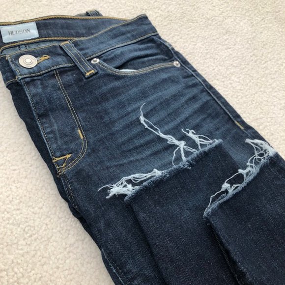 Hudson Nico Midrise Skinny Ankle Length Jeans with Raw Hem, Size 26 - Picture 8 of 15